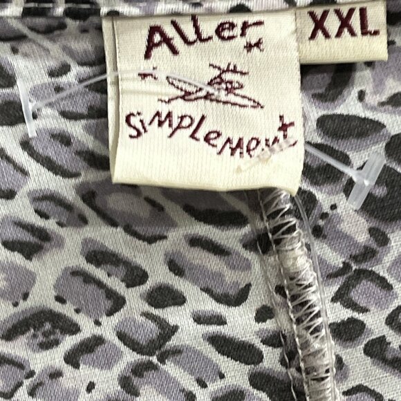 Aller Simplement Dress Womens XXL Animal Print Semi Sheer Cotton Midi Lagenlook - Picture 5 of 11